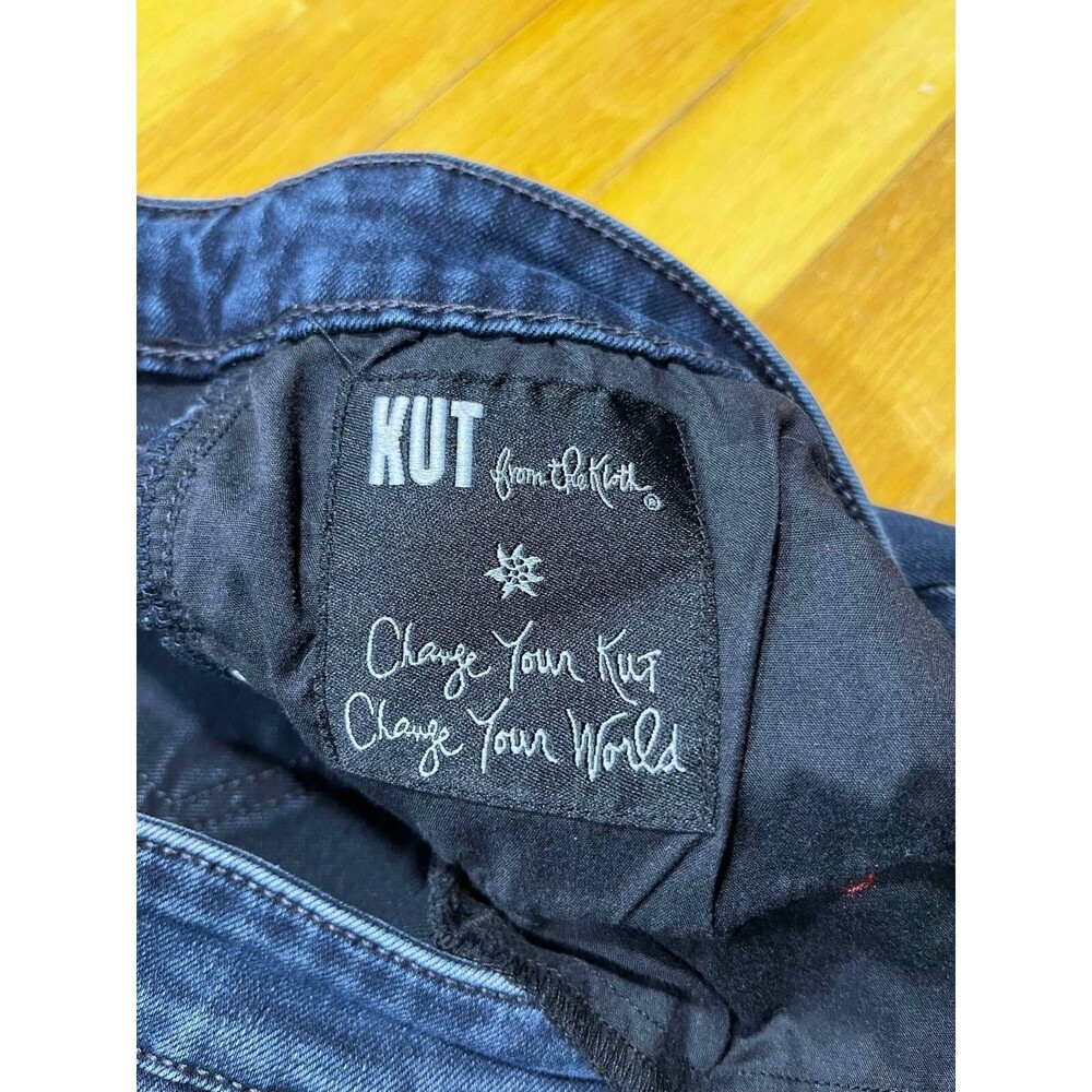 Kut From The Kloth Jeans Womens 10 Straight Blue Distressed Denim Grunge Casual - Picture 6 of 10